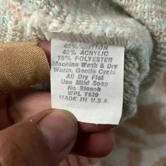 VTG Diane Von Furstenberg White Soft Pink Pullover Knit Sweater SMALL Deadstock - Picture 4 of 9